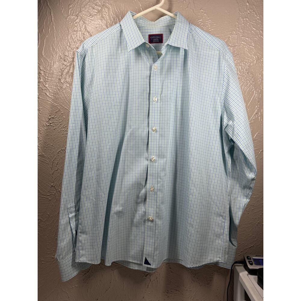 UNTUCKit Long Sleeve‎ Checkered Button Up Shirt Mens Wrinkle Free Size Medium